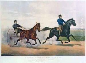 Flora Temple and Lancet racing on the Centreville Course by Currier