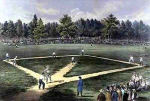 The American National Game of Baseball Grand Match For The Championship at The Elysian Fields Hoboken by Currier