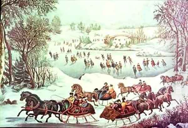 Central Park New York Winter The Skating Pond - view 1