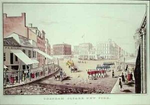 Chatham Square New York by Currier