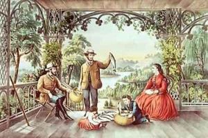 Home from the Brook The Lucky Fishermen by Currier