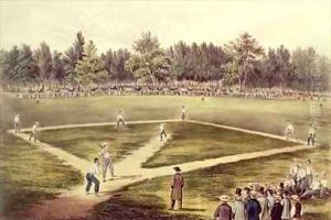 The American National Game of Baseball Grand Match at Elysian Fields Hoboken NJ by Currier