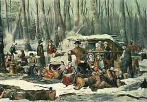 American Forest Scene Maple Sugaring