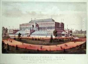 Horticultural Hall Grand United States Centennial Exhibition by Currier
