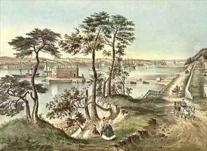 Staten Island and the Narrows from Fort Hamilton by Currier