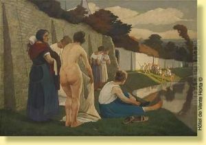 Les Enfants Au Bain by Eugene Laermans
