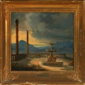 A Fountain On Aterrace by Thorald Laessoe