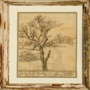 A Tree At Gentofte Church, Denmark by Thorald Laessoe