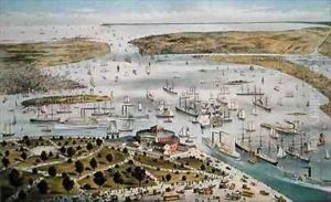 Port of New York Looking South by Currier