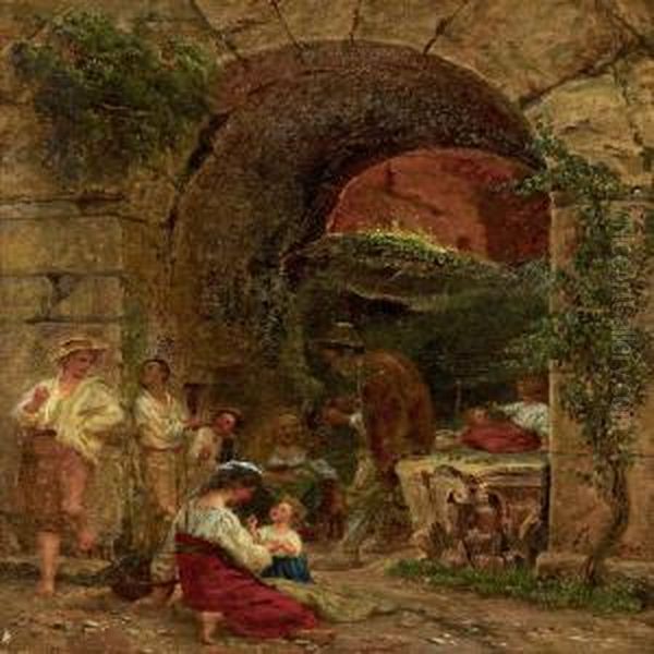 Scenerywith Persons Under A Brigde - view 1