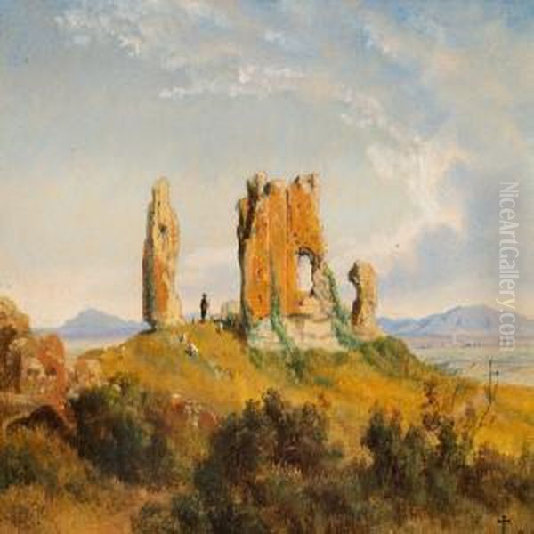 An Italian Landscape With Antique Ruins - view 1