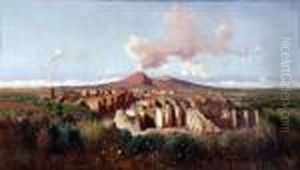 Scavi A Pompei Olio Sutela Cm 53x94 Firmato In Basso A Sinistra: Gius.laezza