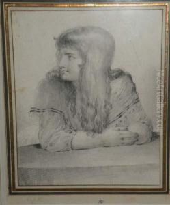 Portrait De Jeune Fille by Louis Lafitte