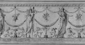 Etude Pour Une Frise Composee De Psyche, Bacchus, Minerve... by Louis Lafitte