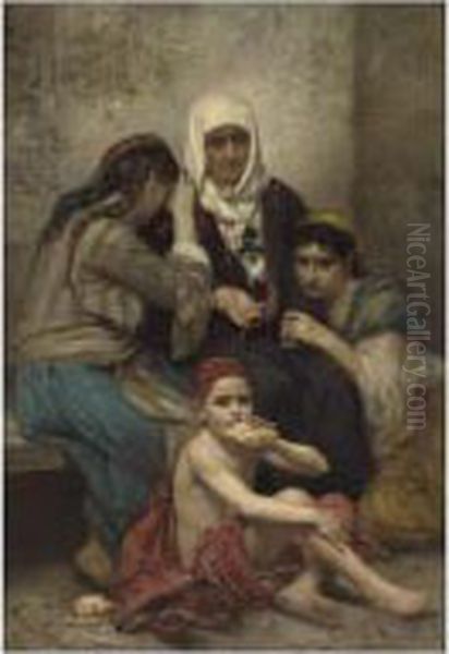 Scene Orientale, Une Famille Pauvre - view 1