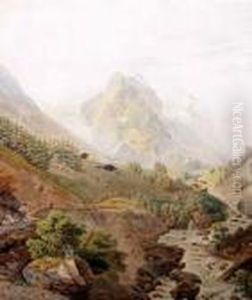 Alpenlandschaft Sowie Tier- Und Personenstaffage by Simon Daniel Lafond