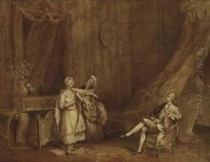 A Young Lady Dressing In The Presence Of A Gentleman A Young Lady Dressing In The Presence Of A Gentleman