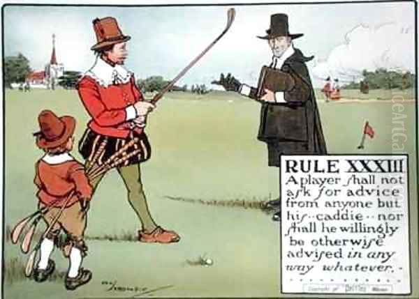 Rule XXXIII A player shall not ask for advice from anyone but his caddie nor shall he willingly be otherwise advised in any way whatsoever - view 1