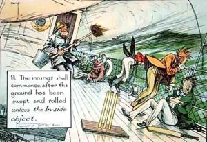 The innings shall commence after the ground has been swept and rolled unless the In side object by Charles Crombie