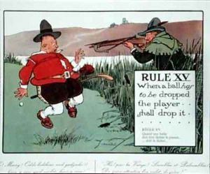 Rule XV When a ball has to be dropped the player shall drop it by Charles Crombie