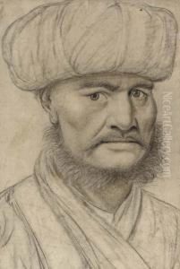The Head Of A Man, Bust-length, Wearing A Turban