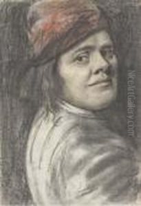 Portrait D'homme A Mi-corps Portant Un Chapeau by Nicolas Lagneau