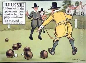 Rule VIII Unless with the opponents consent a ball in play shall not be moved by Charles Crombie