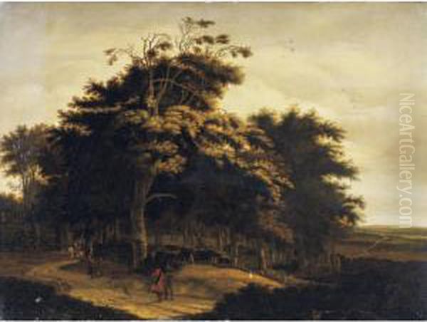 Wooded Landscape With Travellers - view 1
