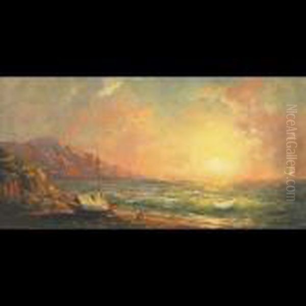 Sunset Over Stormy Seas - view 1