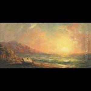 Sunset Over Stormy Seas