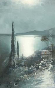 Romantische Mondschein-kustenlandschaft by Lef Feliksovich Lagorio