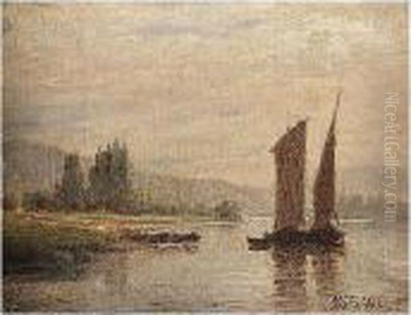 Sailing Barge On The River - view 1