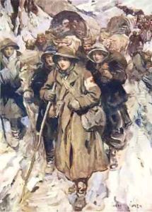 Brave nurses in the retreat of the Serbian army by Cyrus Cuneo