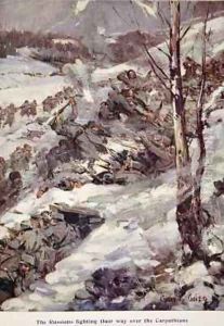 The Russians fighting their way over the Carpathians by Cyrus Cuneo