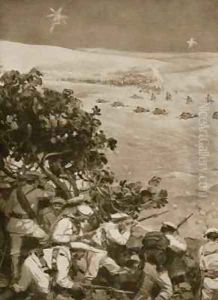 An Encounter Between Italian and Turkish Outposts Turco Italian War by Cyrus Cuneo