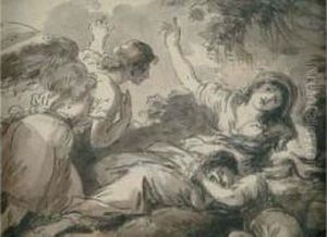 Agar Et Ismael by Jean Jacques II Lagrenee