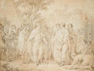 Le Consul Popilius Lenas Entourant D'un Cercle Le Roi Antiochus