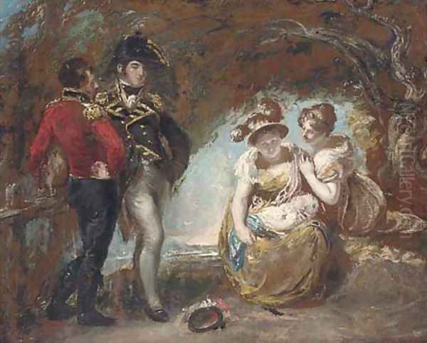 A group of figures in a wood, traditionally identified as General Fisher, Captain Wordsworth, Mary Fisher, Maria Constable and a baby - view 1