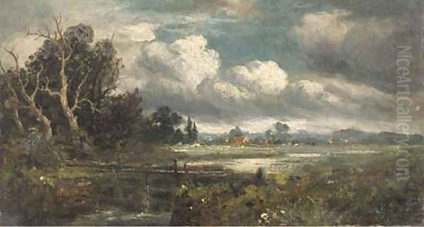 A lock before a riverside hamlet - view 1