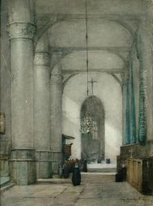 View Of A Church Interior by James Garden Laing