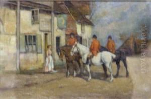Studies Of Groups Of Huntsmen By The Crownand The Half Moon Inns by Tomson Laing
