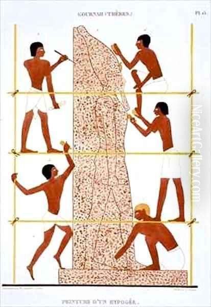 Stonemasons making colossal statue of the Pharaoh - view 1