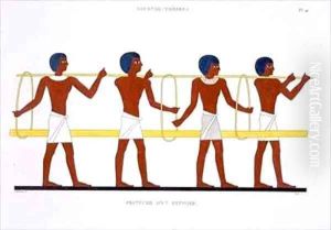 Carrying Method, from a Rare Record of Frescoes from Thebes by Frederic Cailliaud
