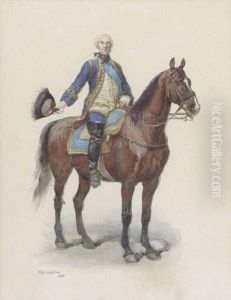 Officier De Cavalerie Sur Son Cheval