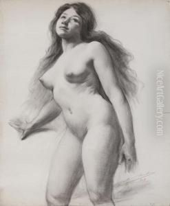 Femme Nue Aux Yeux Vers Le Ciel Deux by Adolphe Lalire