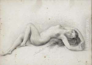 Nu Feminin Etendu De Dos by Adolphe Lalire