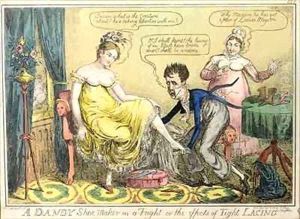 A Dandy Shoe Maker in a Fright or the Effects of Tight Lacing