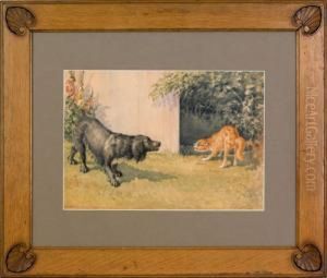 Cat And Dog by Frederick Mortimer Lamb