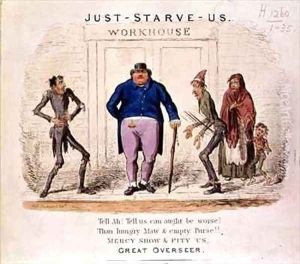 Just Starve Us Tell Ah Tell Us Can Aught be Worse Than Hungry Maw and Empty Purse Mercy Show and Pity Us Great Overseer by Isaac Robert Cruikshank