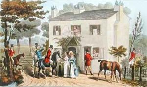 The Oakland Cottages Cheltenham or Fox Hunters and their Favourites by Isaac Robert Cruikshank